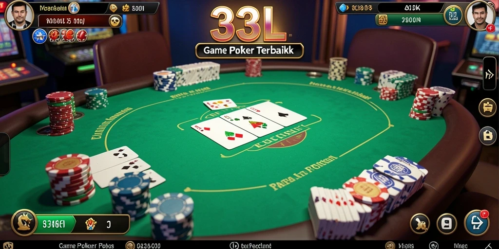 Tampilan seru dari gameplay Poker di 33L.