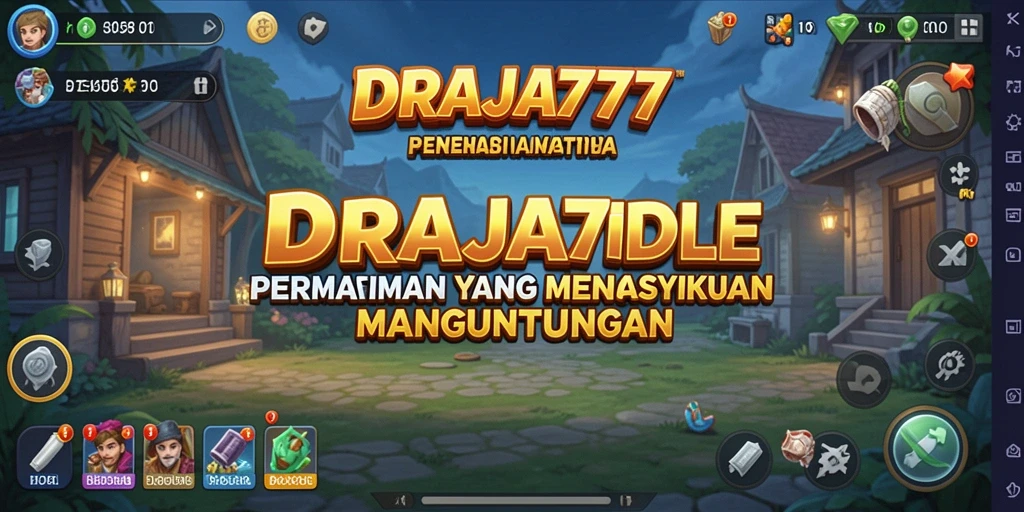 Tangkapan layar gameplay DRAJA777, menampilkan karakter dan sumber daya yang dikelola.