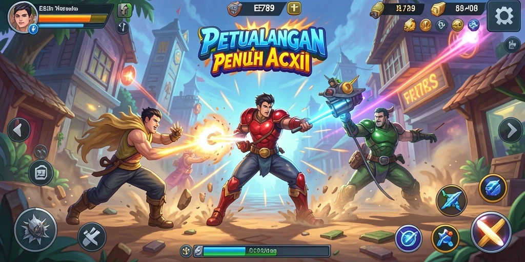 Tampilan seru gameplay EE789 dengan aksi Arcade yang mendebarkan.