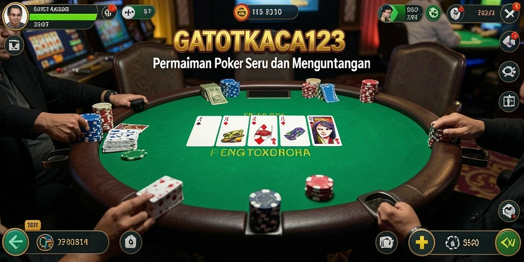 Tampilan utama GATOTKACA123 dengan gameplay Poker yang menarik.