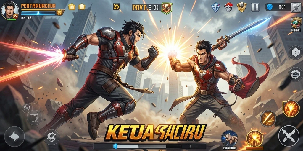 Tampilan aksi intens dari gameplay KETUA yang mendebarkan.