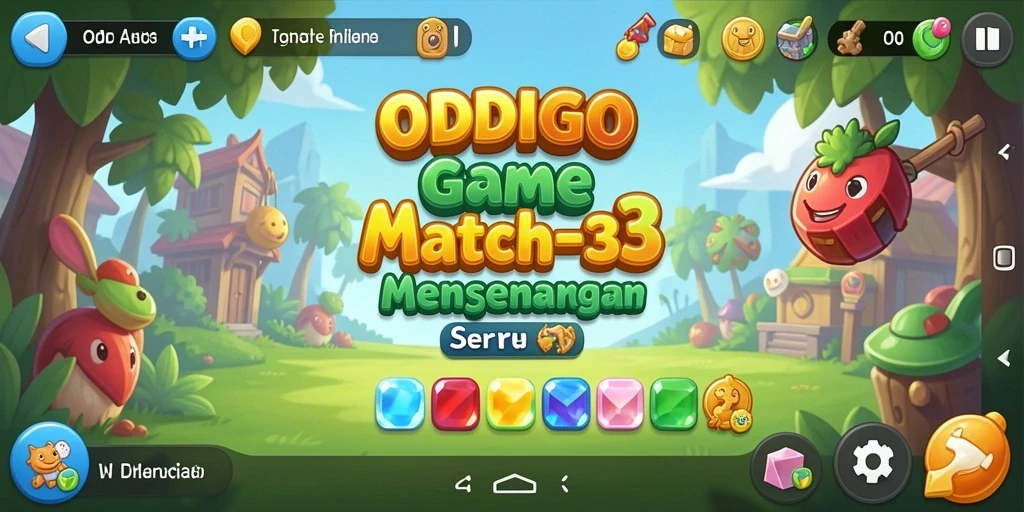 Screenshot ODDIGO menampilkan gameplay seru dalam permainan Match-3.