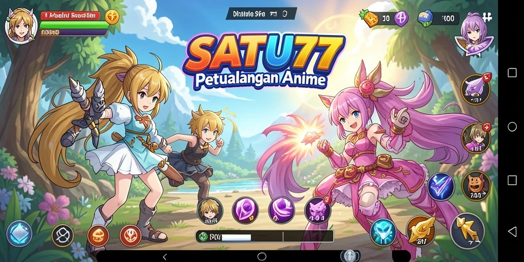 Tampilkan gameplay seru dan karakter anime unik dari SATU77.