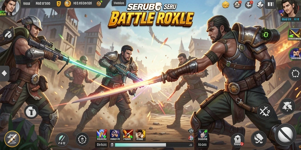 Tampilan seru gameplay SERUBET dalam Battle Royale.