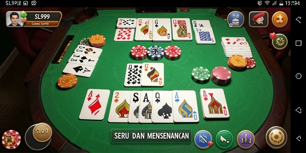 Screenshot gameplay SL999 yang menampilkan keseruan bermain Gaple.