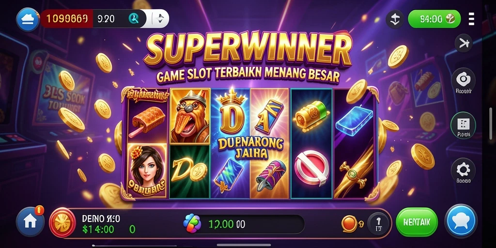 Tampilan menarik dari gameplay Slot SUPERWINNER yang penuh warna.