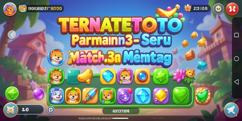 Tangkapan layar gameplay seru dari TERNATETOTO, menunjukkan tantangan Match-3.