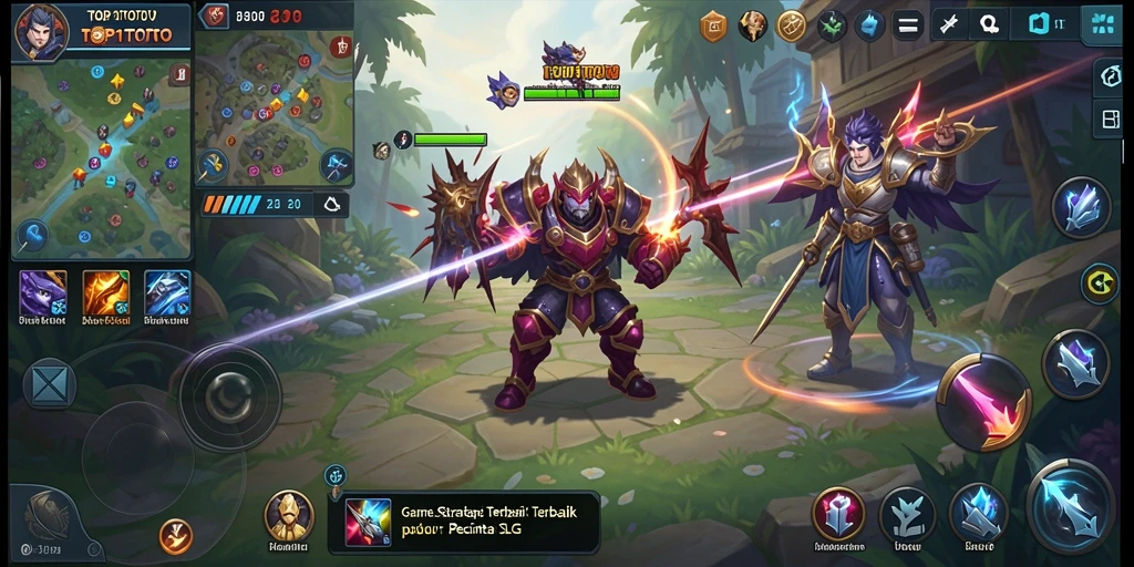 Tangkapan layar gameplay TOP1TOTO menampilkan aksi strategi yang mendebarkan.